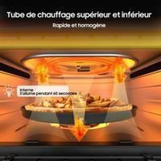Grill & friteuse à air chaud 10L, Airfryer XXL, 2000W, 8 programmes de cuisson, avec fenêtre de visualisation