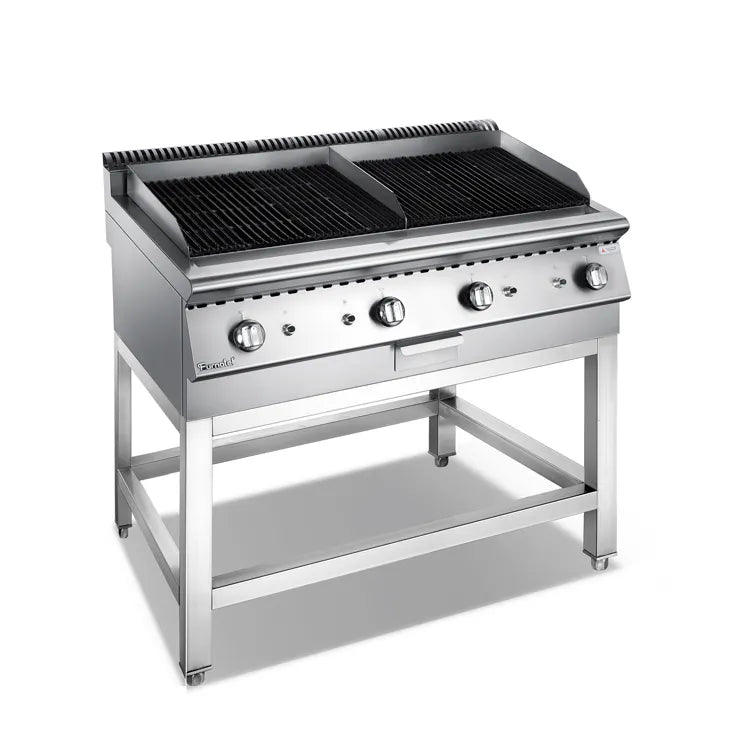 Grill Commercial en acier inoxydable, pierre de lave, 40 l
