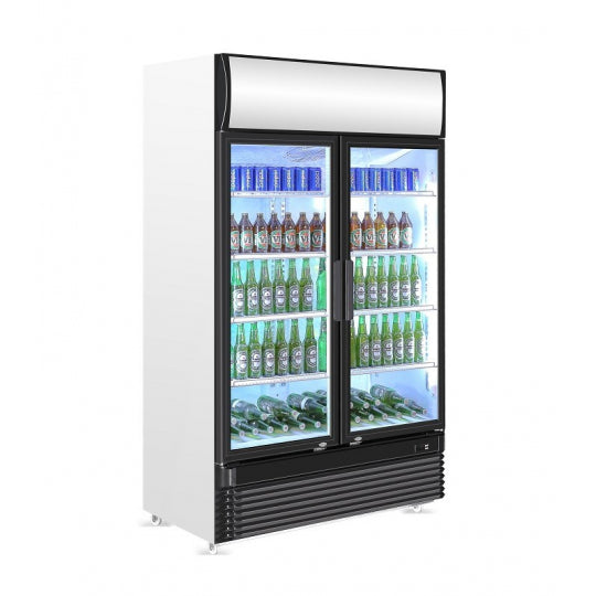 Armoire vitrée positive 2 portes en verre 750 L