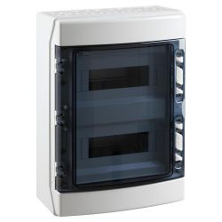 Coffret électrique étanche pour l'extérieur IP65 - 2 rangées de 12 modules - HxLxP 436x310x148mm IDE ECOLOGY
