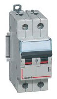 Disjoncteur bipolaire 10A - 2P Courbe C - 6/10kA - À vis- Legrand