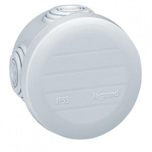 Boîte de dérivation ronde Plexo Ø70mm hauteur 45mm 4 entrées - gris RAL 7035 Legrand