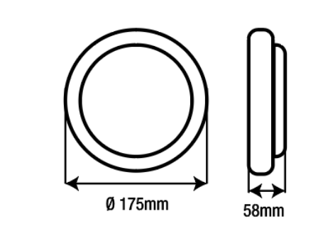 Hublot led 12w rond-blanc