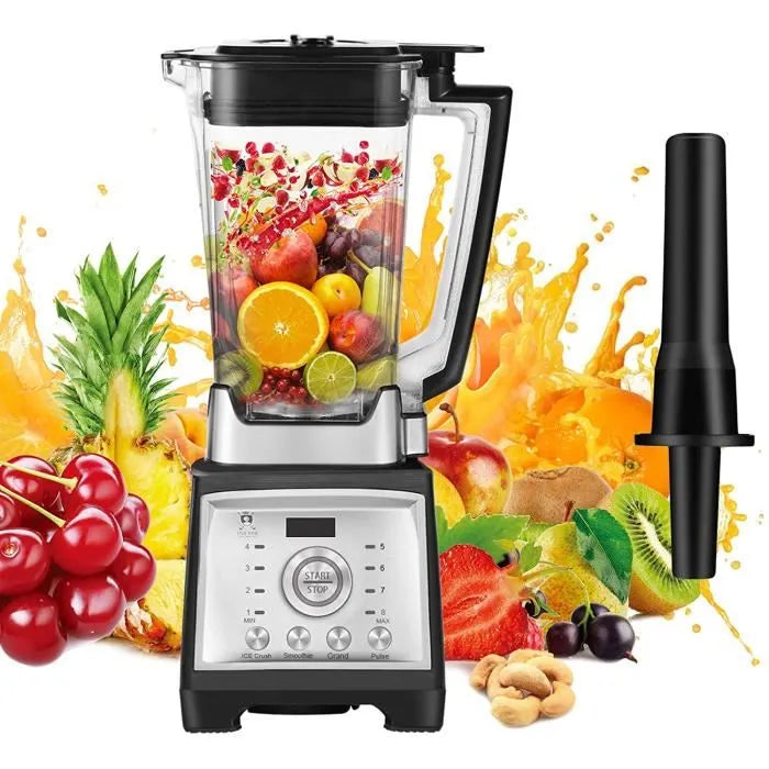 Blender Smoothie 2000W Professionnel 2L Mixeur Puissant 8 Vitesses + Pulse et 4 Prédéfinis avec 8 Lames en 304 Acier Inoxydable