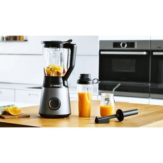 BOSCH Blender VitaPower Revêtement métallique - 1200W - 30.000 trs/min - 2 vitesses + turbo - Bol mixeur 2 L - 4 lames amovibles