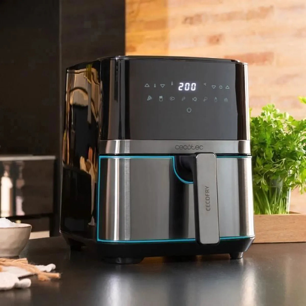 Friteuse à air chaud sans huile - Cecotec Cecofry Full InoxBlack 5500 Pro 5,5 L - 1700W - Noir