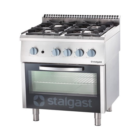 Cuisinière à gaz 4 brûleurs avec four à gaz 22.5 + 5 kw, g20 - 9710210 - Stalgast