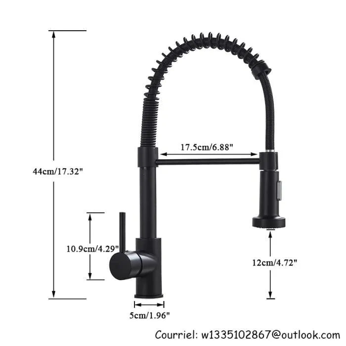 JULLYBATHEVY Robinet de Cuisine Noir - Évier de Cuisine - Rotation à 360° - Pulvérisateur Extractible à 2 Modes - Robinet Mitigeur