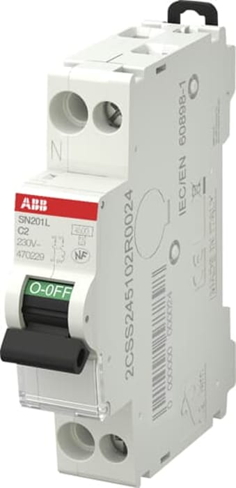 ABB - Disjoncteur modulaire 1P+N SN201 - Courbe C