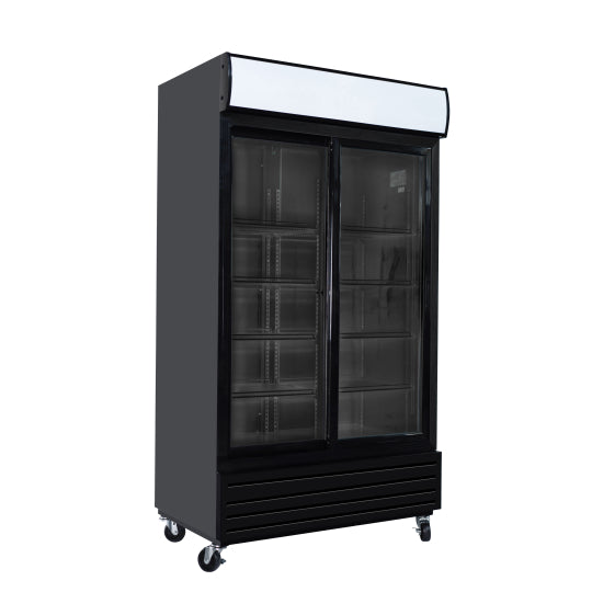 Frigo Vitrine à Boissons Double Portes Full Black - IceShop