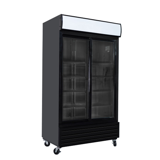Frigo Vitrine à Boissons Double Portes Full Black - IceShop