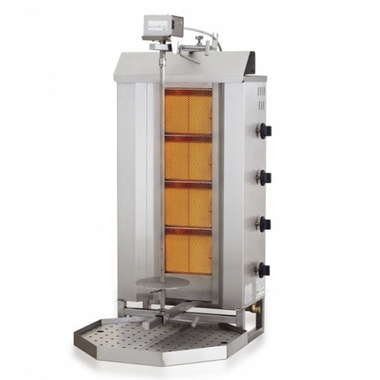 Gyros Gril De Gaz Moteur Au-Dessus 4 Zones De Chauffage