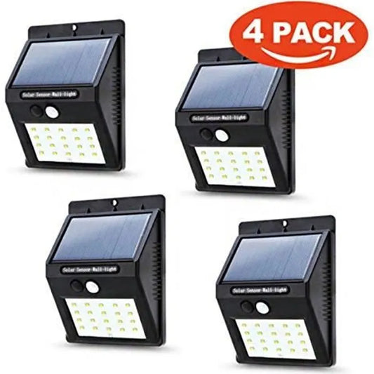 Lampe Solaire Extérieur - ONEVER - 20 LED avec Détecteur de Mouvement - Noir LOT de 4