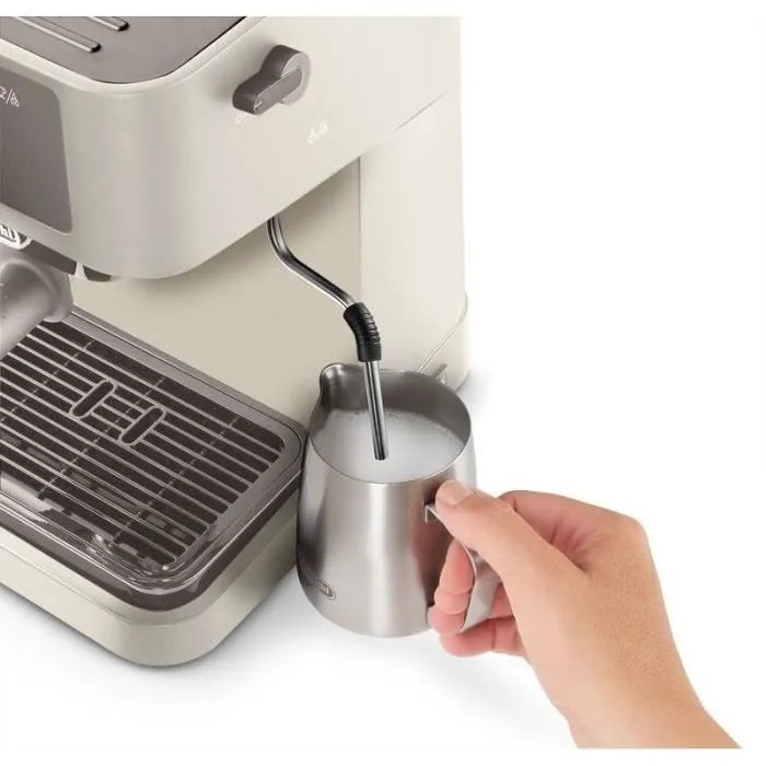 Machine à expresso - DELONGHI - STILOSA  - Solo pompe - Bouilloire inox - Compatible ESE - Buse vapeur - Finition crème