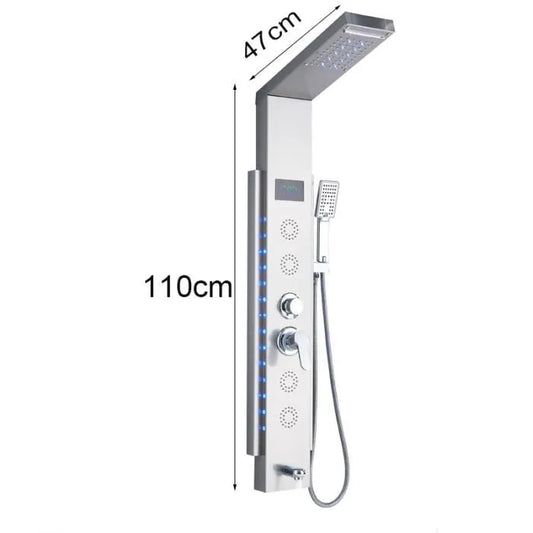 Panneau Colonne de Douche Hydromassante en Acier Inox avec Micro-jets de Massage Panneau écran Affichage LCD