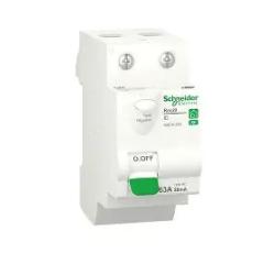 Interrupteur différentiel bipolaire 2P 63A 30mA - type AC - 2 modules - Bornes alignées - Schneider Acti9 iID