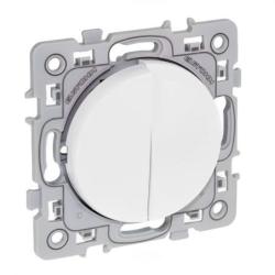 EUR'OHM SQUARE double Interrupteur va et vient blanc