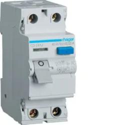 Hager Interrupteur différentiel 40A 30mA bipolaire type AC - Bornes alignées